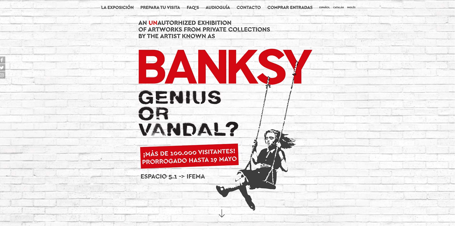 Desarrollo web exposición Banksy Madrid - Soldout