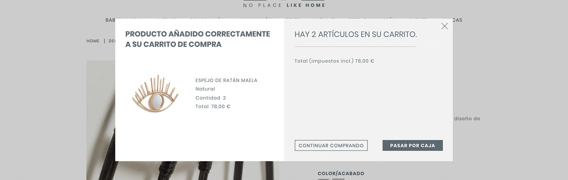 Desarrollo tienda online No Place Like Home - Madrid