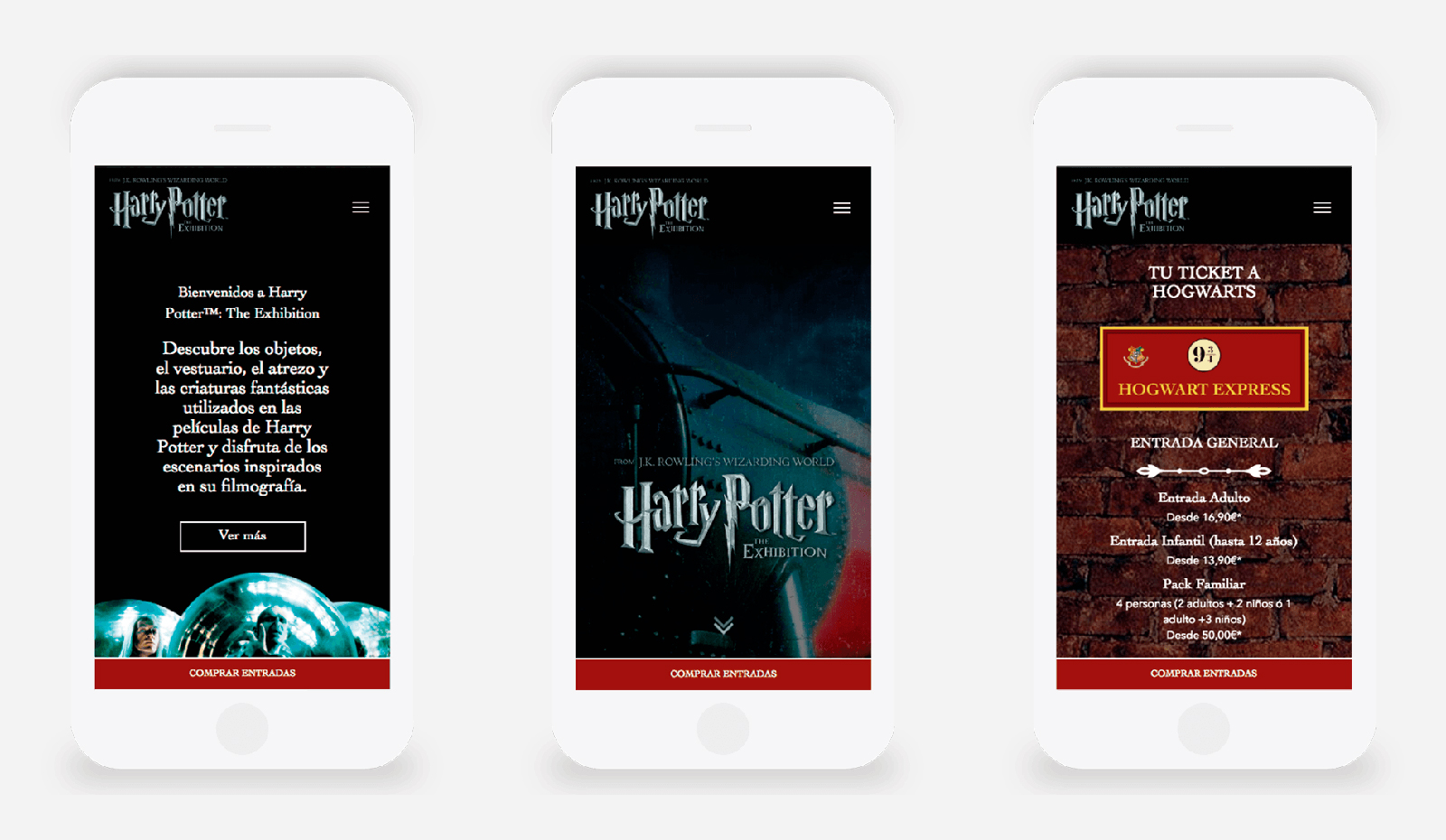 Desarrollo web de la exposición Harry Potter Madrid - Soldout