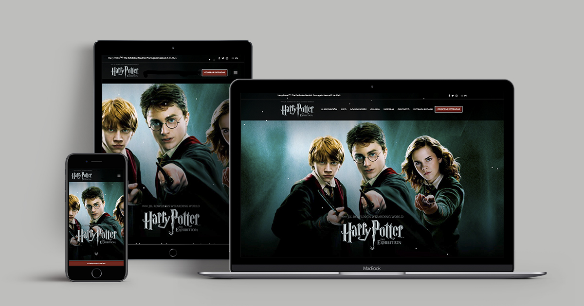 Desarrollo web de la exposición Harry Potter Madrid - Soldout